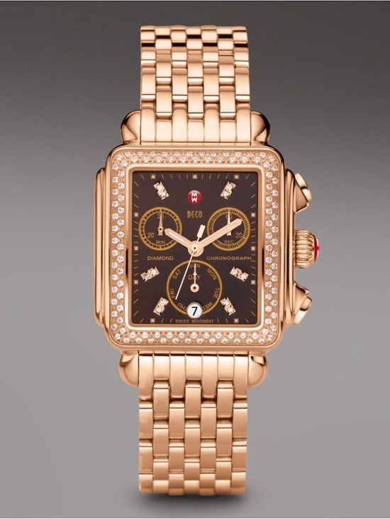 Michele Accessories - MICHELE DECO 18K Rose Gold-Plated Diamond Watch